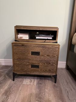 MCM Walnut Nightstand Side Table