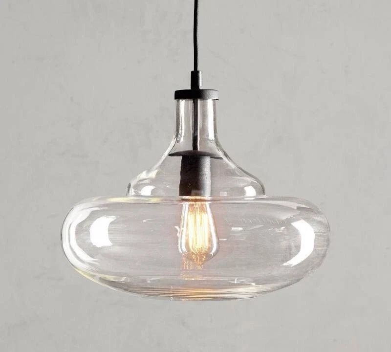 Pottery Barn McCarthy Glass Wide Pendant