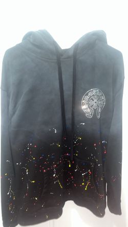 Rhinestone splash ink Chrome heart Hoodie