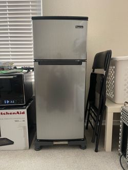 Magic Chef 4.5 cu. ft 2 Door Mini Fridge in Stainless Look with Freezer