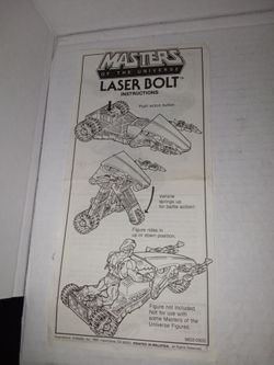 Vintage Masters of the Universe Laser Bolt Instructions,