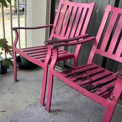 PINK METAL CHAIRS