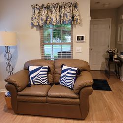  Brown Leather Couch And Loveseat 