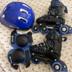 NEW Kids Chicago Skates 2-in-1 Training Skate Set with Helmet & Pads