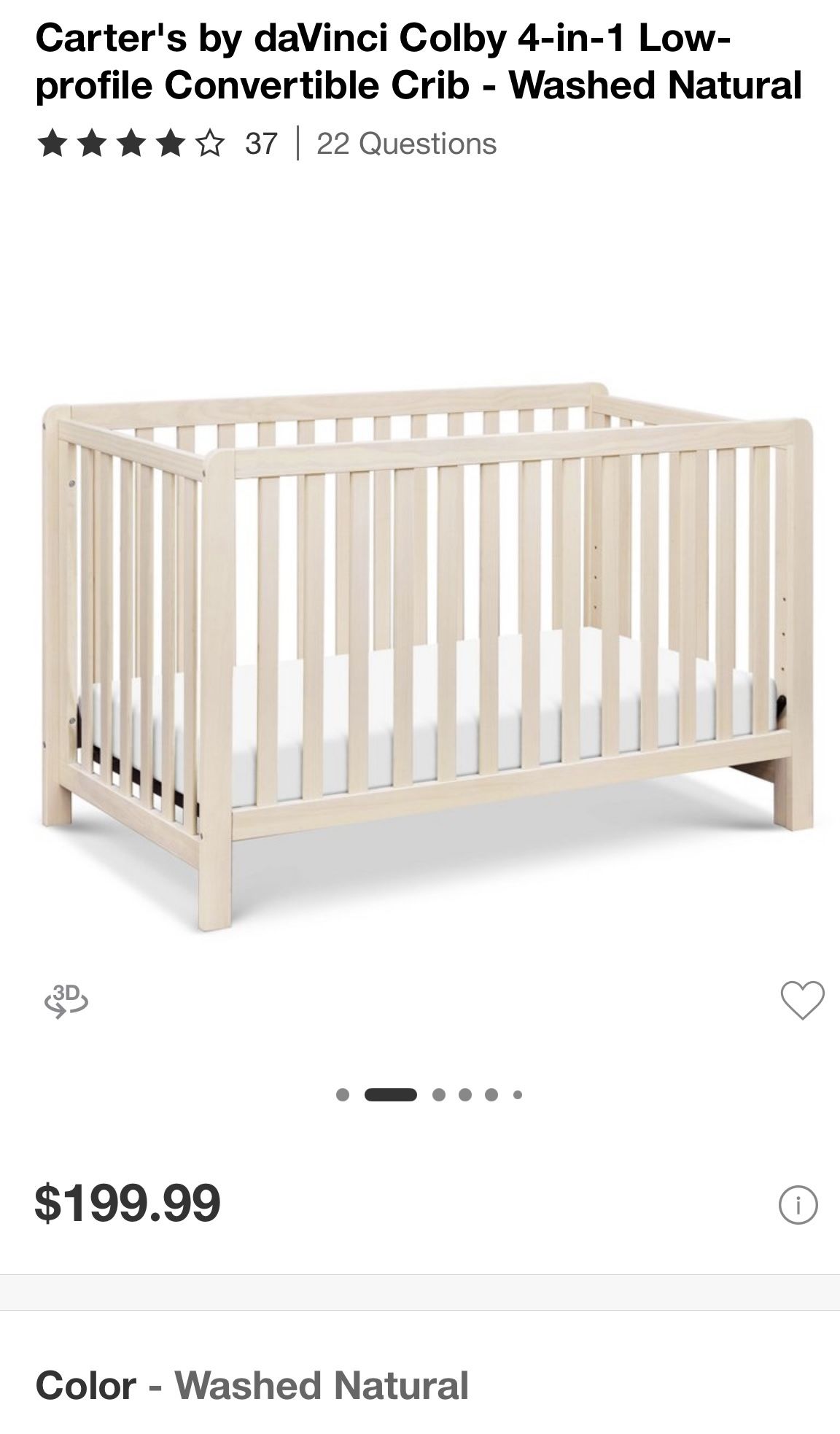 daVinci’s Colby 4-in-1 Convertible Mini Crib