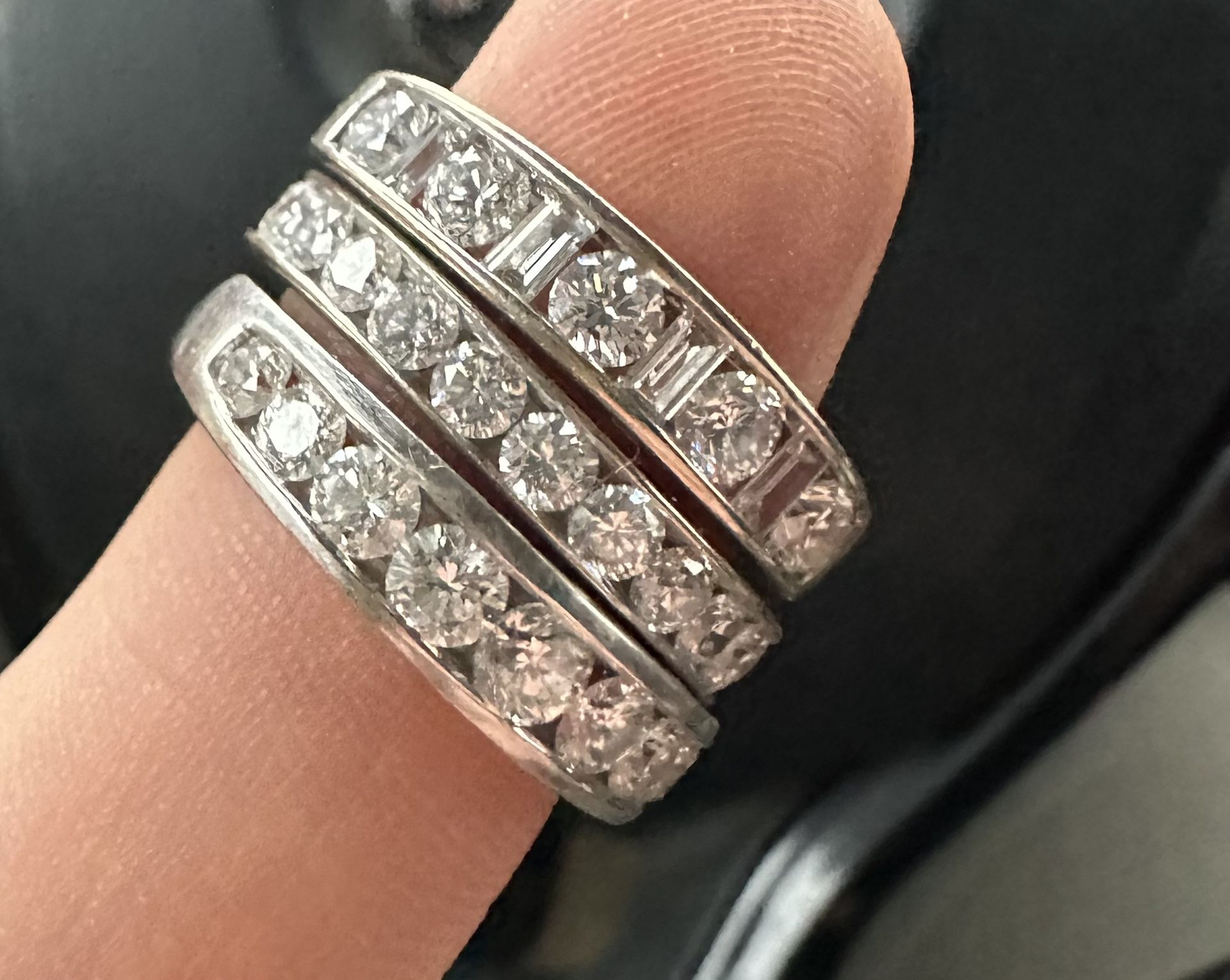 White Gold Stacked Diamond (Mined) Rings 