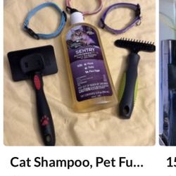CAT  😻Comb & Brush, shampoo, and 3 Collars