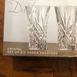 Brand new! Crystal set of six vodka shooters