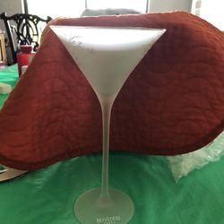 Belvedere Vodka Frosted Trees 9" Long Stem Martini Glass Cold Activated