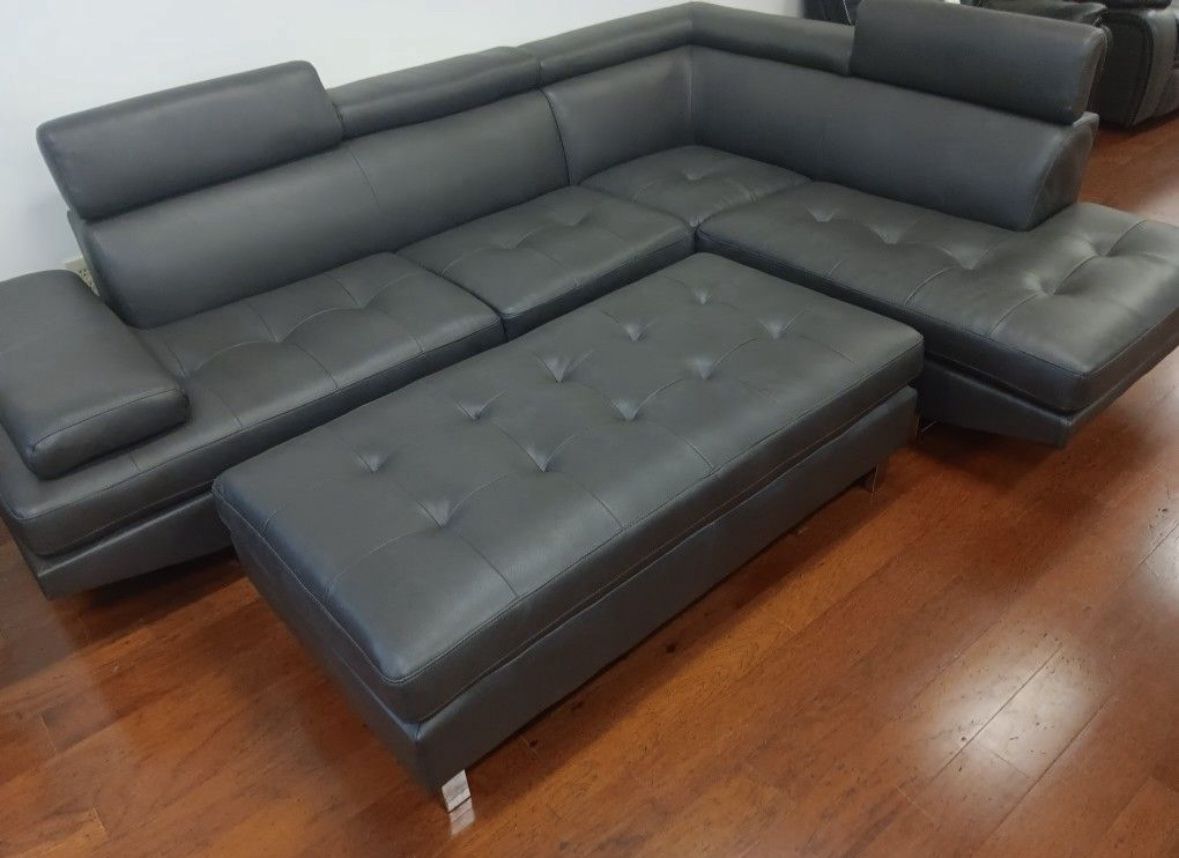 Memorial Day sale. Ibiza gray sectional with ottoman now only $899. Easy finance option. Same day delivery.