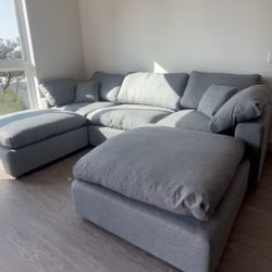 DOUBLE CHAISE BRAND NEW GREY SECTIONAL SAME DAY DELIVERY 