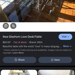 IKEA Love (in Different Languages) Glass Table Desk Top