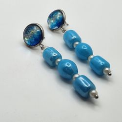 Blue Pearl Earrings