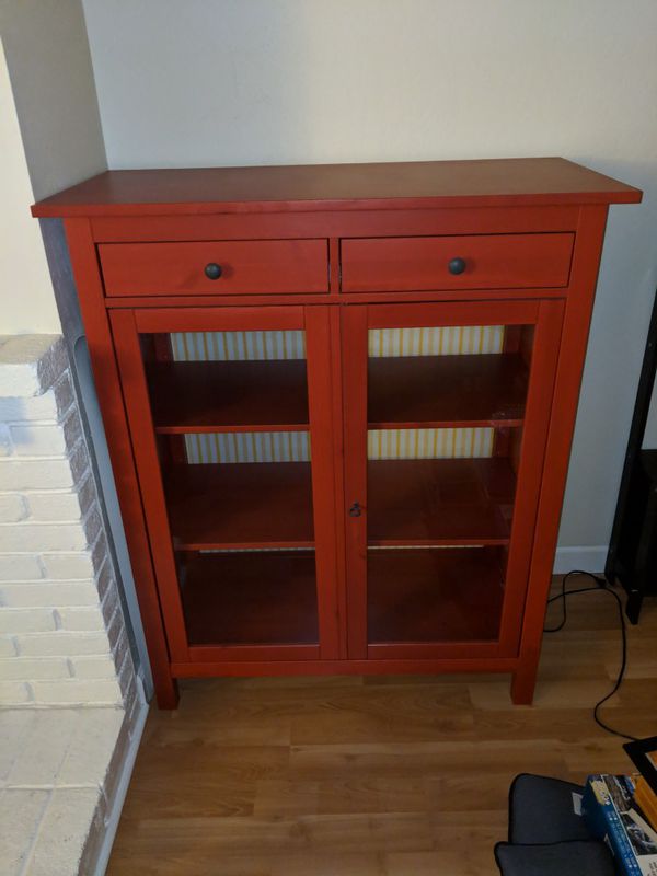 Ikea Hemnes Red Linen Cabinet Discontinued For Sale In Alameda