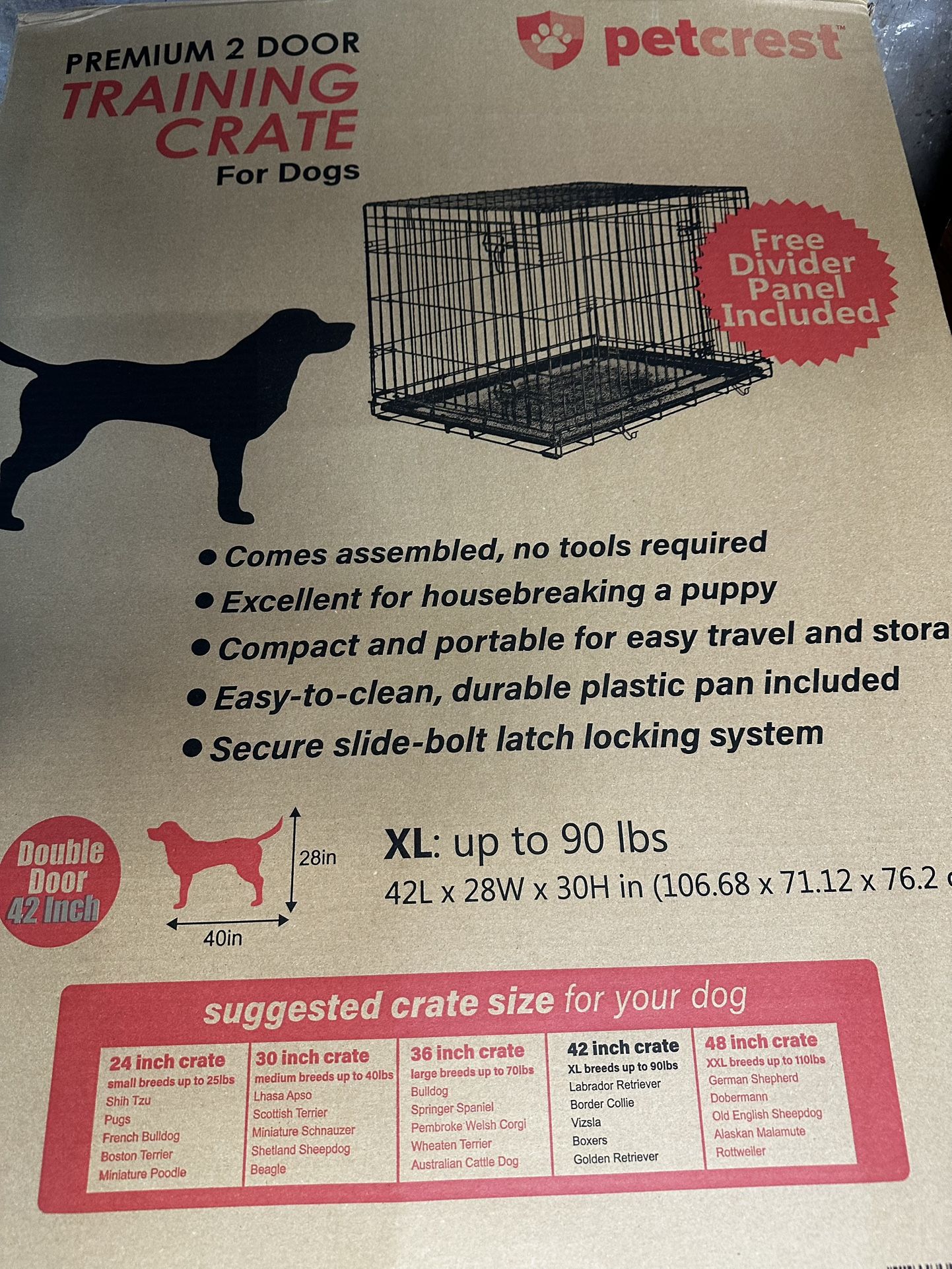 XL Dog Kennel - 2 Door - Collapsible