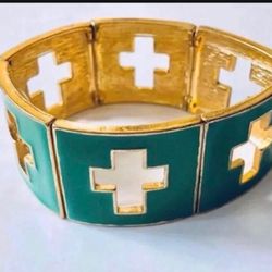 Green Slip On Bracelet, Boutique Jewelry 