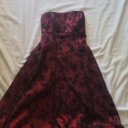 Y2k Black & Burgundy/Red  Prom Dress