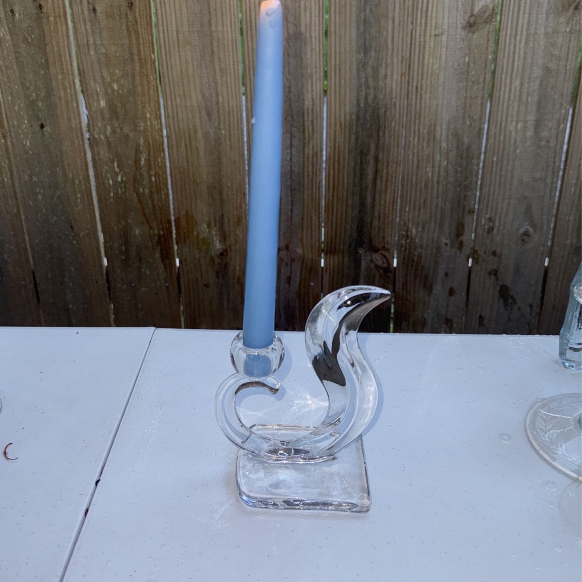 Decoration Crystal Clear Glass Candle Stick Holder