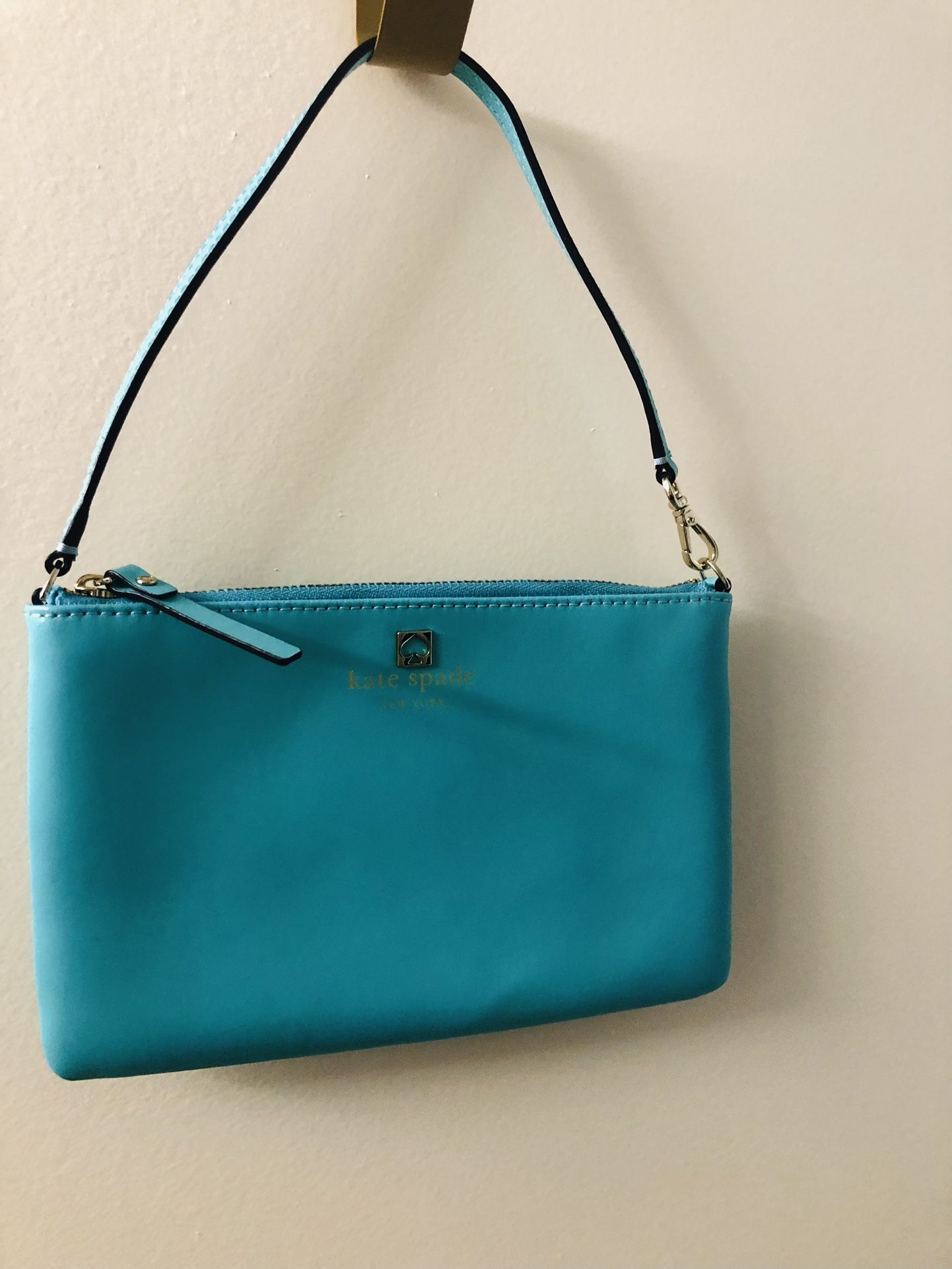 Kate Spade Turquoise Leather Wristlet Wallet 