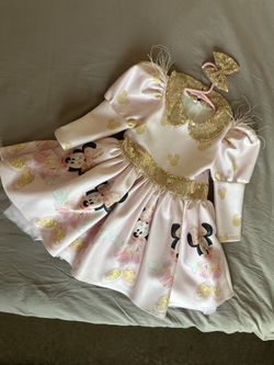 Pink Minnie Mouse Detailed Girl Dress Size 3