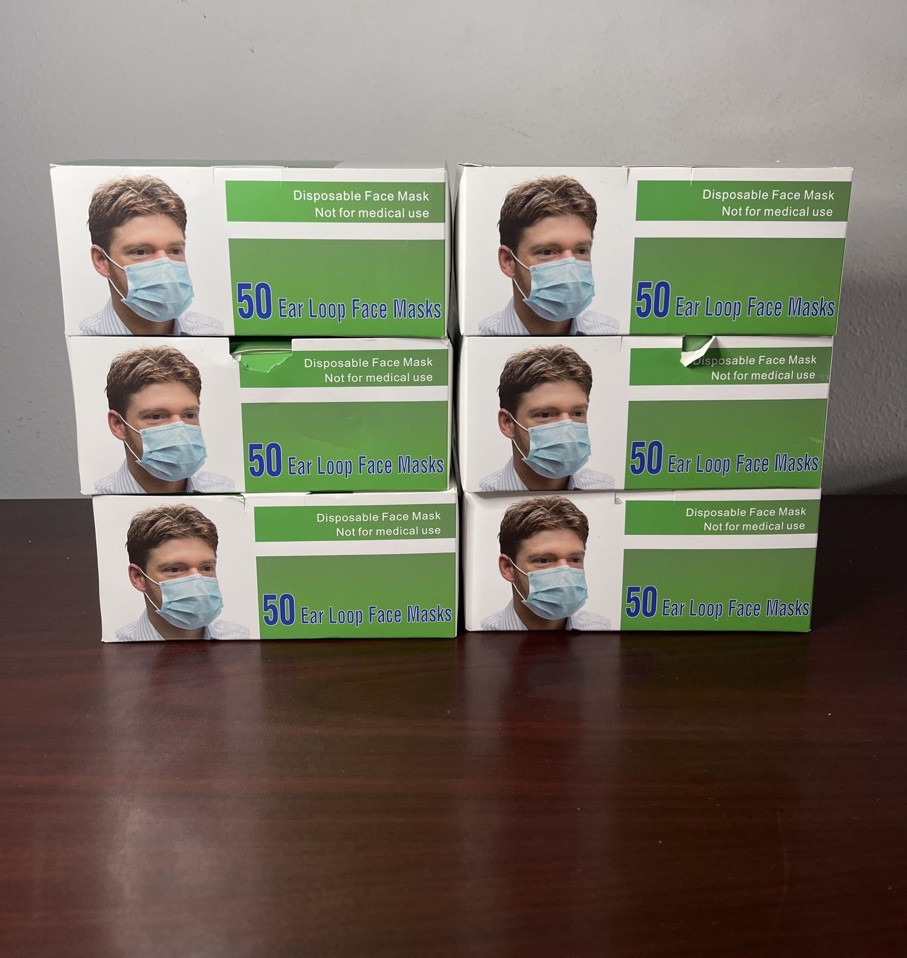 Disposable Face Mask Lot. 6 Boxes