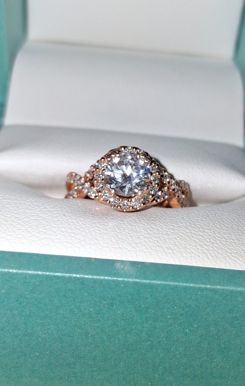 14k rose gold diamond ring