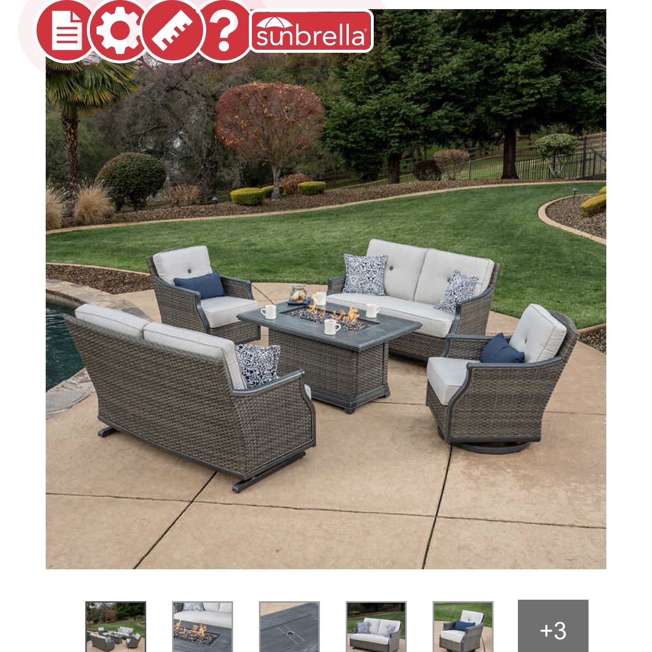 Lago brisa fire chat set sale
