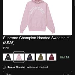 Pink Supreme Hoodie Champs Collab