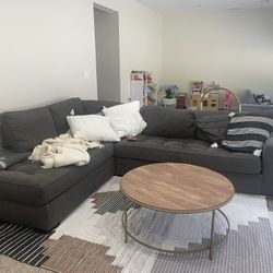 Dark Grey L-Shaped Couch