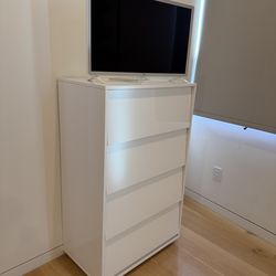 CB2 white lacquer dresser