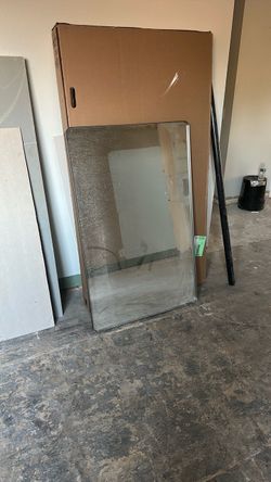 Large Rectangular Mirror with Metal Frame