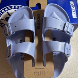 Birkenstock Arizona Essentials Sandal Unisex, Size 38, US L7 M5 - Dusty Blue