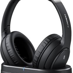 Wireless Headphones for TV, TV Headphones Wireless for Seniors with Transmitter Charging Base, No Audio Delay, HiFi Stereo, 65H Playtime, Ideal Gift f