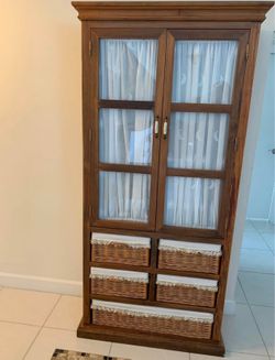 Solid Wood Rustic Cabinet / H 71in x W 34.5in x D 13in– Excellent Condition