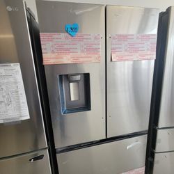Stainless Steel French Door Refrigerator New Scratch And Dent With 6months Warranty 