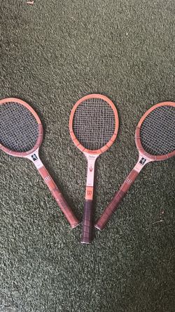 Autographed vintage tennis rackets
