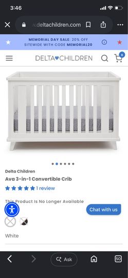 Crib (3 in 1) & 3 Drawer Dresser with Pad + Mattress