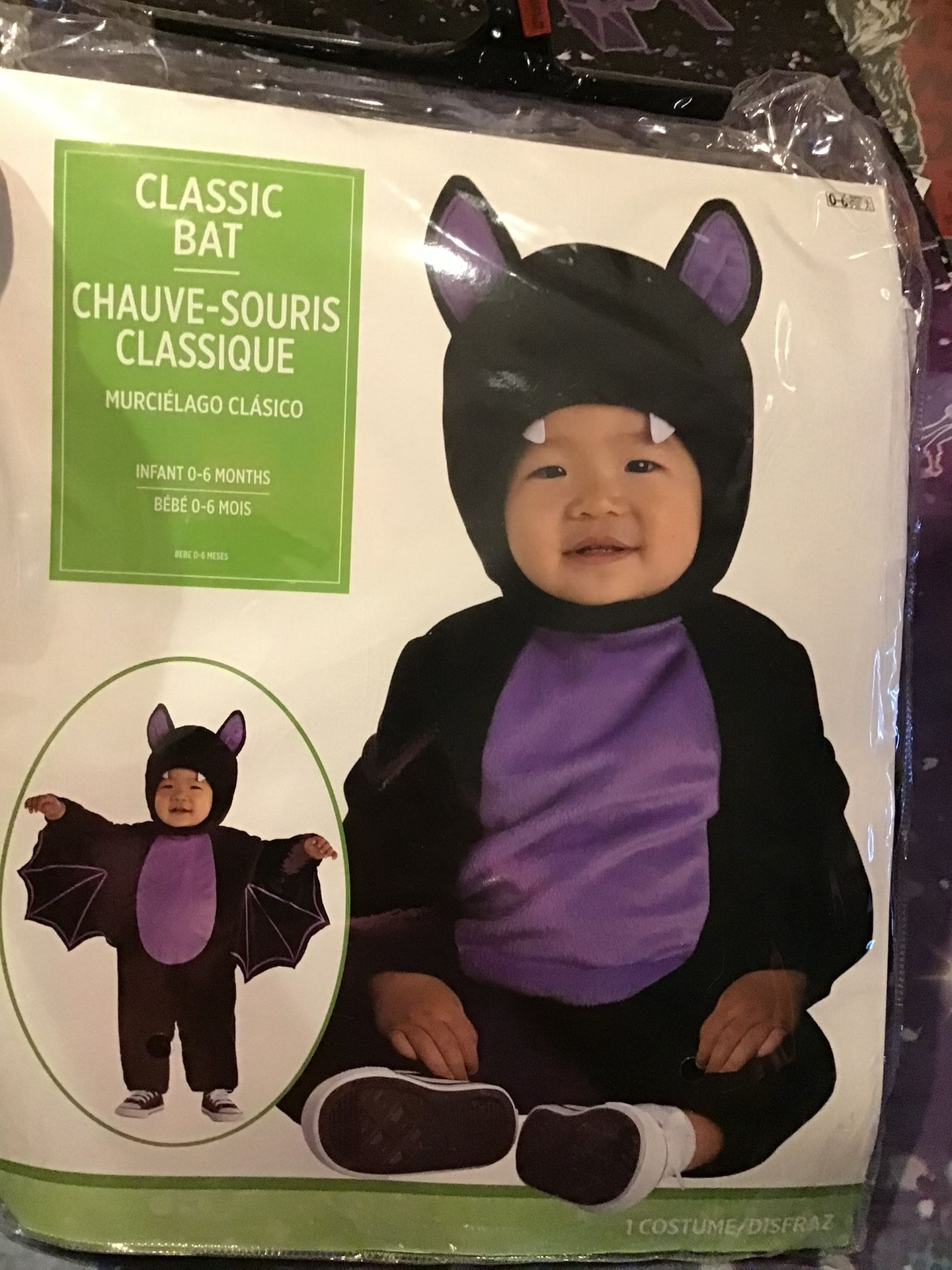 Classic Bat Infant Costume 0-6 Month -NEW