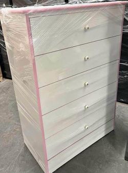 5 Drawer white pink liner
