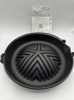 Iwachu Cast Iron Genghis Khan Grill Pan, Black