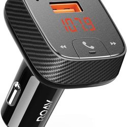 ROAV SmartCharge F2 Bluetooth FM Transmitter, Wireless Audio Adapter and Receiver, Car Charger with Bluetooth, Car Locator, App Support, 2 USB Ports, 