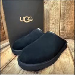 New Uggs Blk Classic Slip-ons Shoes Unisex