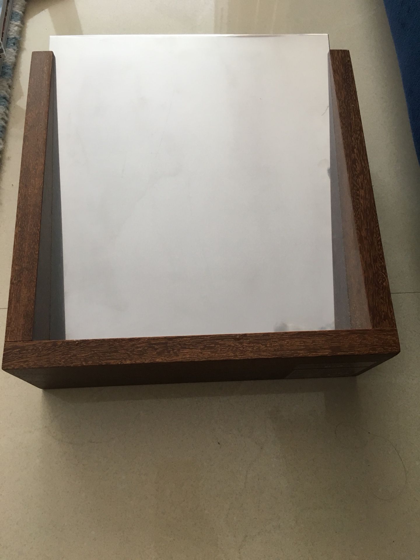 Stainless and wood document holder