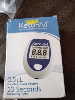 Keto BM Ketone Monitor System. NO Strips, 10 Lancets, Carrying Case Manual & Box