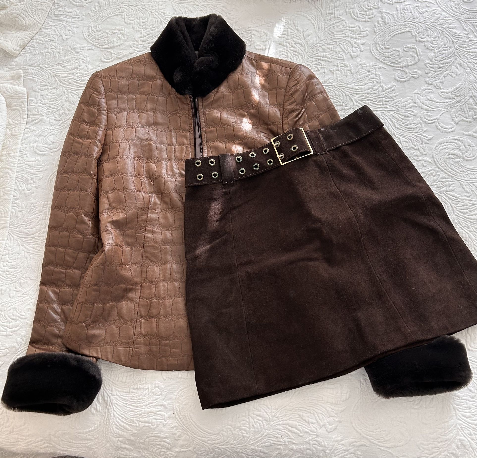 Suede Skirt Only - Jacket Listed Separately