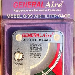 NEW IN BOX GeneralAire G99 Air Filter Gage