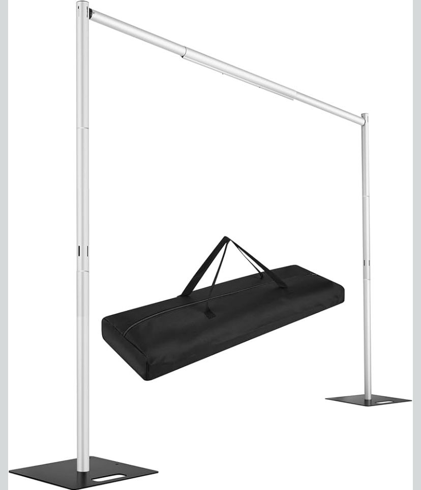 Pipe and Drape Backdrop Stand,8ft x 10ft Backdrop Stand, Adjustable Metal Heavy Duty Wedding Background for Parties Birthday Party Baby Shower Wedding