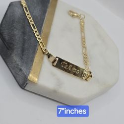 TE AMO ID BRACELET figaro Style Gold-plated 7"inches 