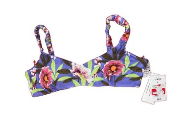 NWT L*Space Lloyd bikini top in vibrant "Lost in Ibiza" floral print Size L