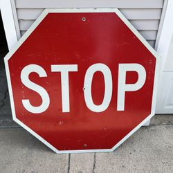 Large Red Stop Sign Vintage 48 Inches Mancave Teenager’s Room